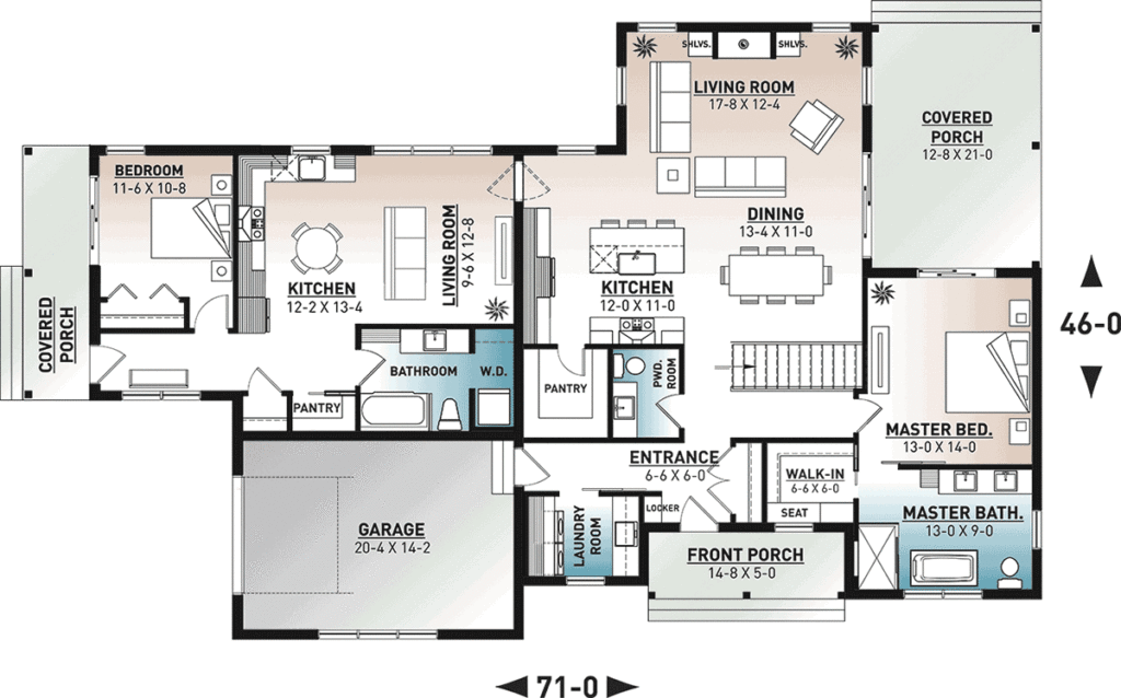 Ranch Style House Plan With In-Law Suite Attached - COOLhouseplans Blog